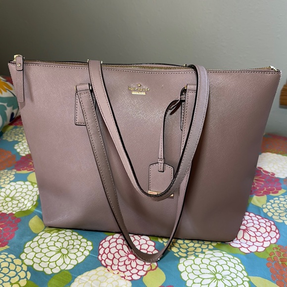 kate spade Handbags - Kate Spade Leather Rose-Taupe Shoulder Bag